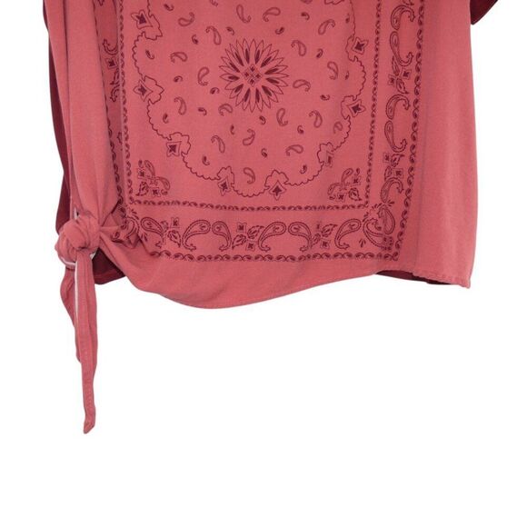 Women's Bohemian Two Step Cowgirl Handkerchief Tie  Western Short Sleeve Plus 1X - Picture 3 of 7